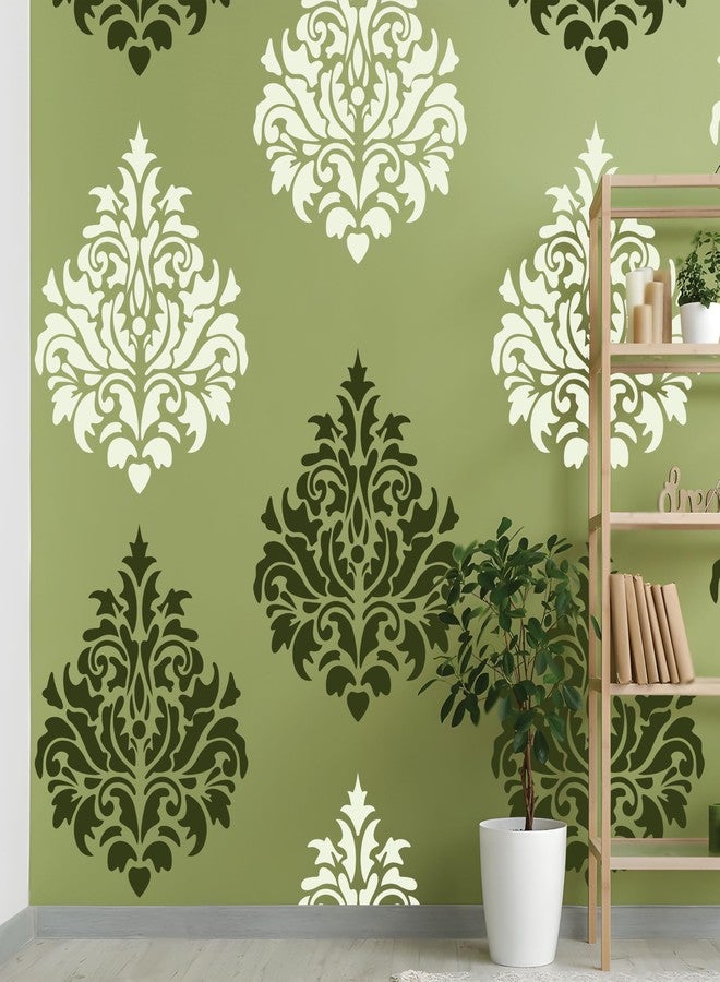 StenCart Damask Pack of 2 Stencil for Wall Painting Home DIY Reusable Wall Stencil Design for Wall Decoration (16-inch x 24 inch) - Combo of 2 - Image 4